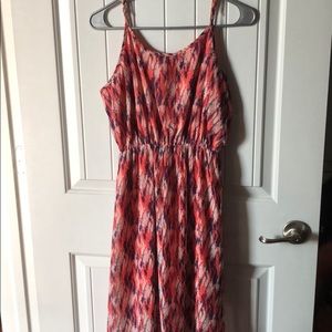 Coral and purple maxi